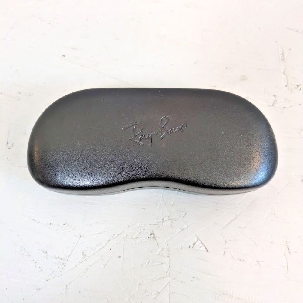 Ray Ban Black Hard Case Sunglasses Eye Glasses flip top gray velvet interior